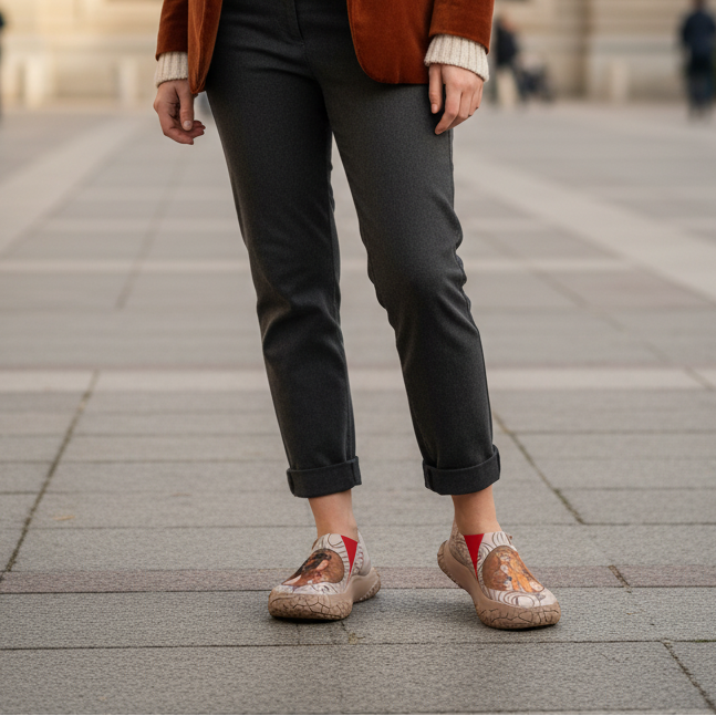 UIN Footwear Women Alphonse Mucha Brunette & Blonde Toledo IV Women Canvas loafers