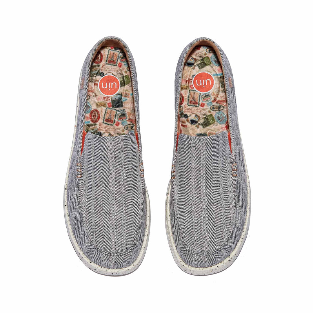 UIN Footwear Men Light Grey Tarragona III Men Canvas loafers