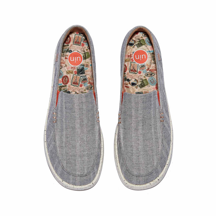 UIN Footwear Men Light Grey Tarragona III Men Canvas loafers