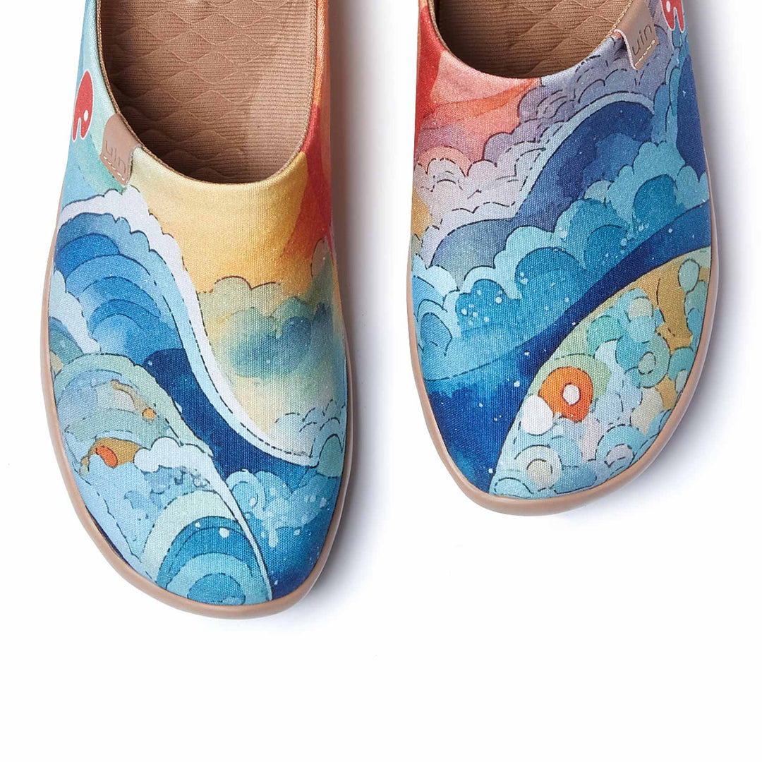 UIN Footwear Women Sunset Over the Sea Malaga Women Canvas loafers