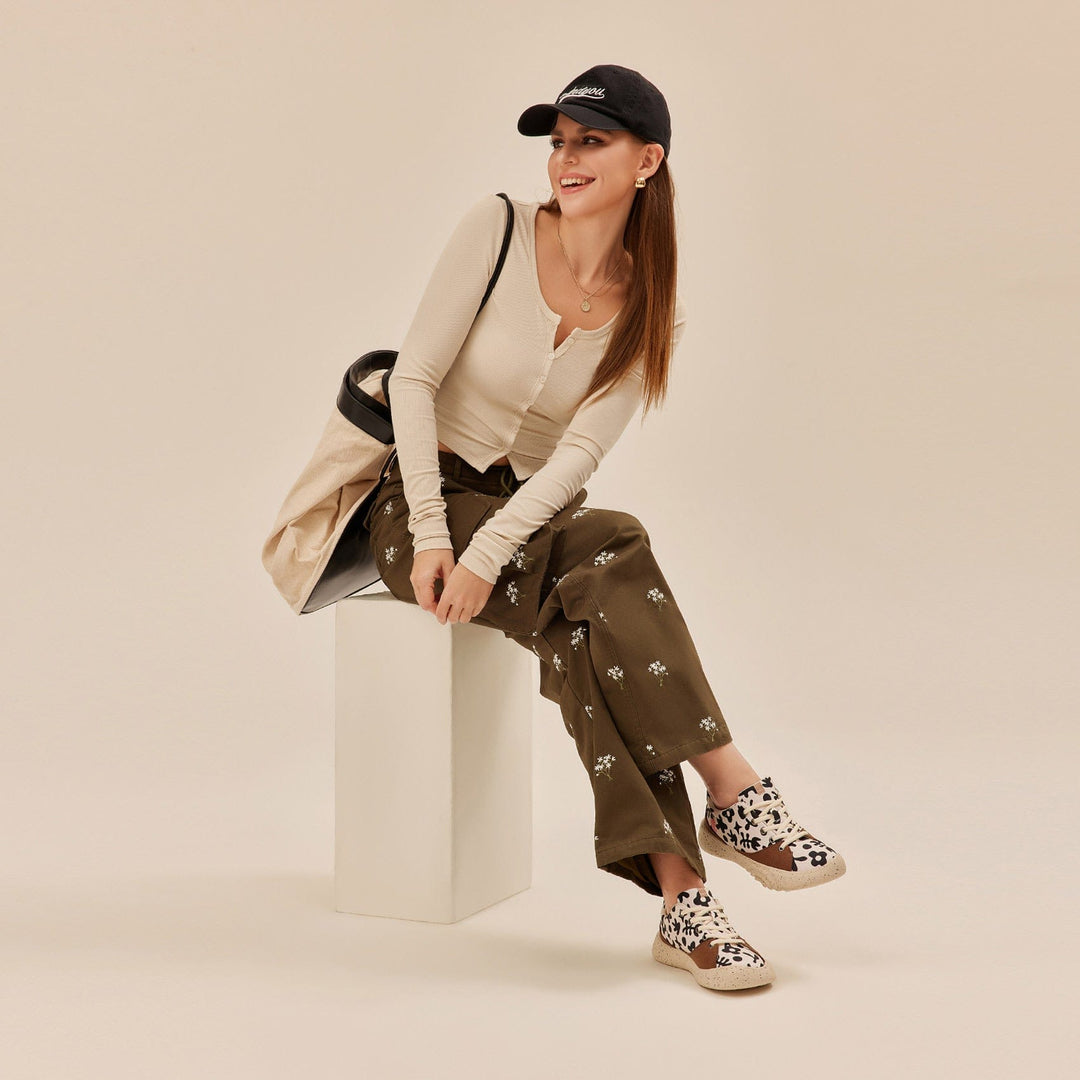 UIN Footwear Women Swaying Flowers Denia I Women Canvas loafers