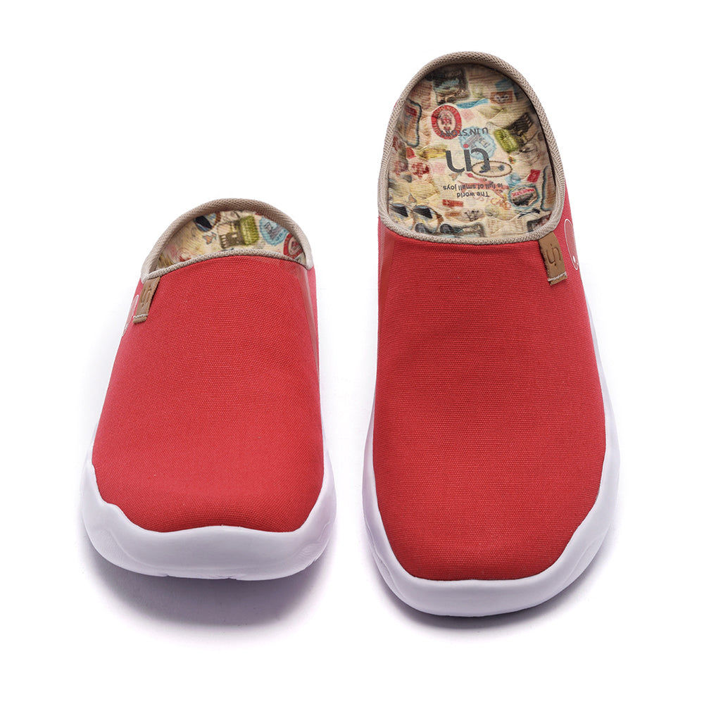 Marbella Red Slipper- Women Canvas Casual Shoes