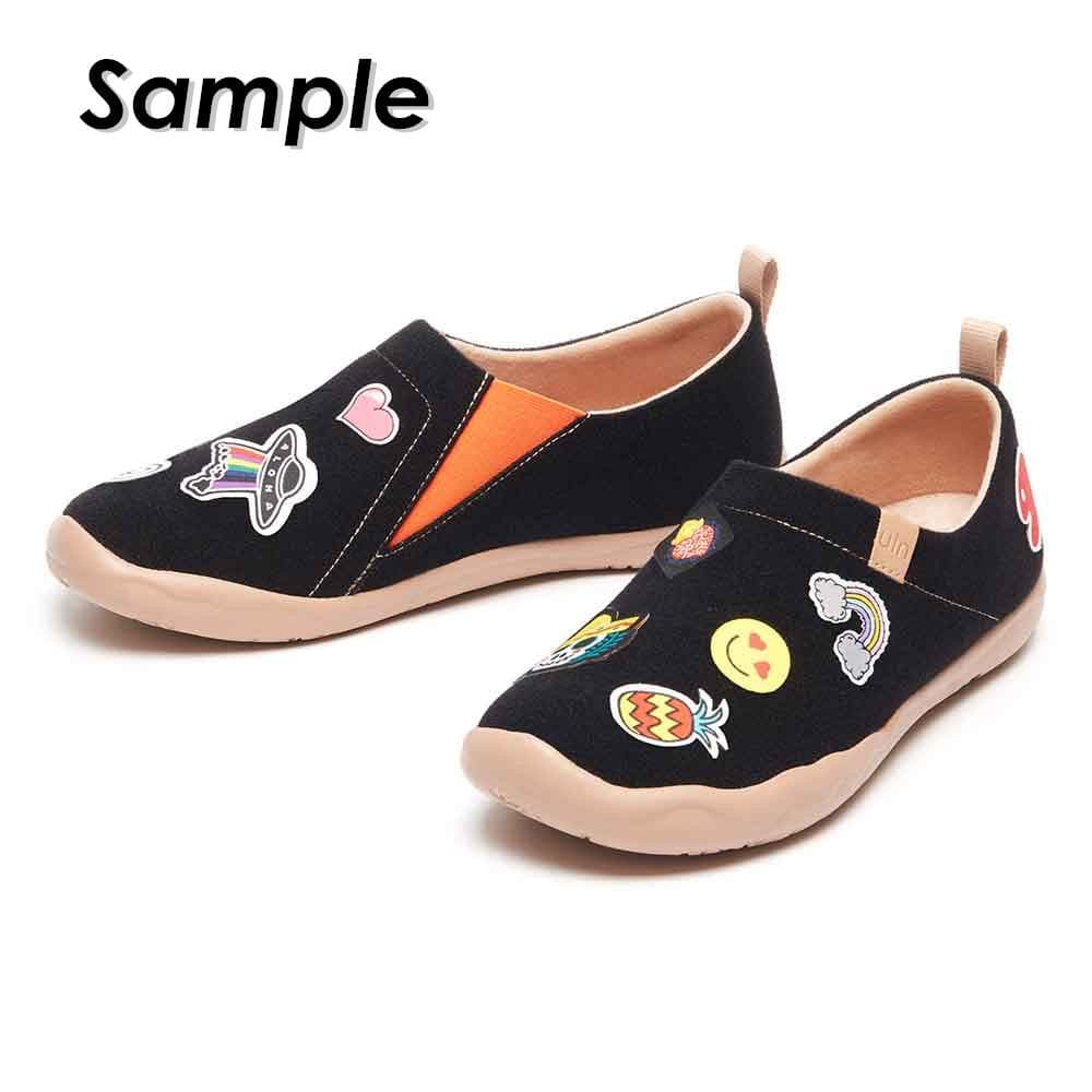 UIN Footwear DIY Stickers Embraced by Love Sticker Canvas loafers