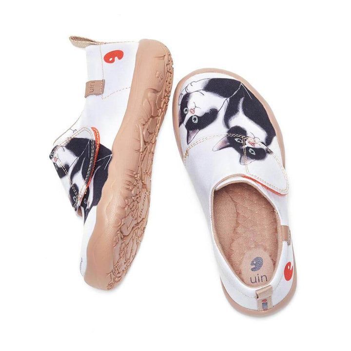UIN Footwear Kid Milky Kitty Kid Canvas loafers