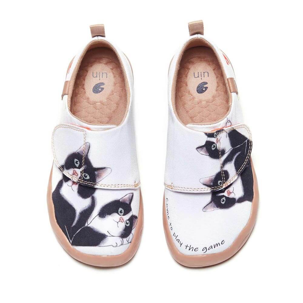 UIN Footwear Kid Milky Kitty Kid Canvas loafers