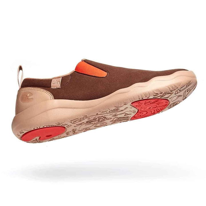 UIN Footwear Men Cuenca Brown Microfiber Suede Men Canvas loafers