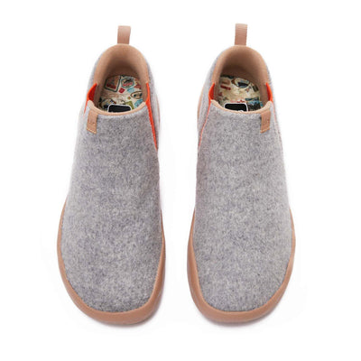 UIN Footwear Men Granada Light Grey Wool Boots Men Canvas loafers