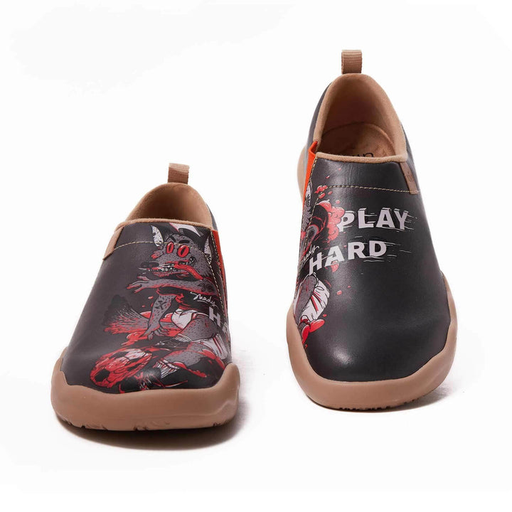 UIN Footwear Men Play Hard With Wolf Canvas loafers