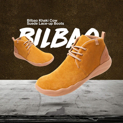 UIN Footwear Men (Pre-sale) Bilbao Khaki Cow Suede Lace-up Boots Men Canvas loafers