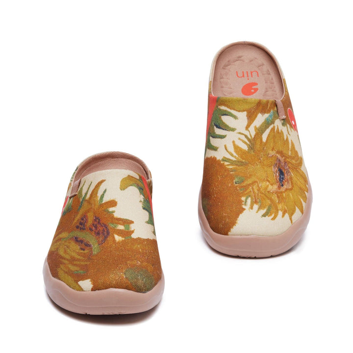 UIN Footwear Men Van Gogh Sunflowers Malaga Slipper Men Canvas loafers