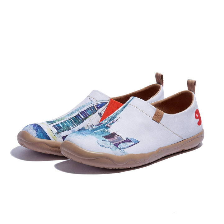 UIN Footwear Men Watercolor Skyline Toledo I Men Canvas loafers