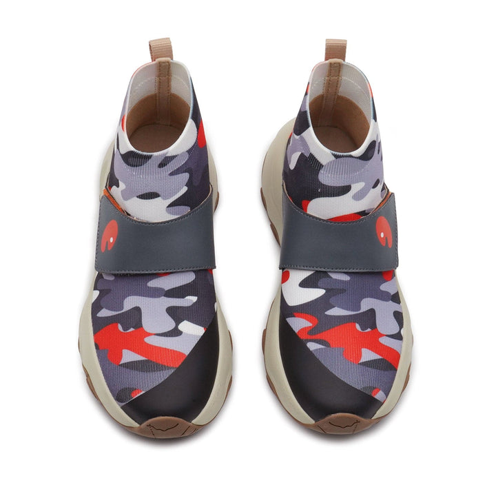 UIN Footwear Women Crack-Red & Grey Cazorla II Women Canvas loafers