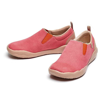UIN Footwear Women Cuenca Tea Rose Microfiber Suede Women Canvas loafers