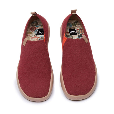 UIN Footwear Women Fire Brick Knitted Wool Toledo II Canvas loafers