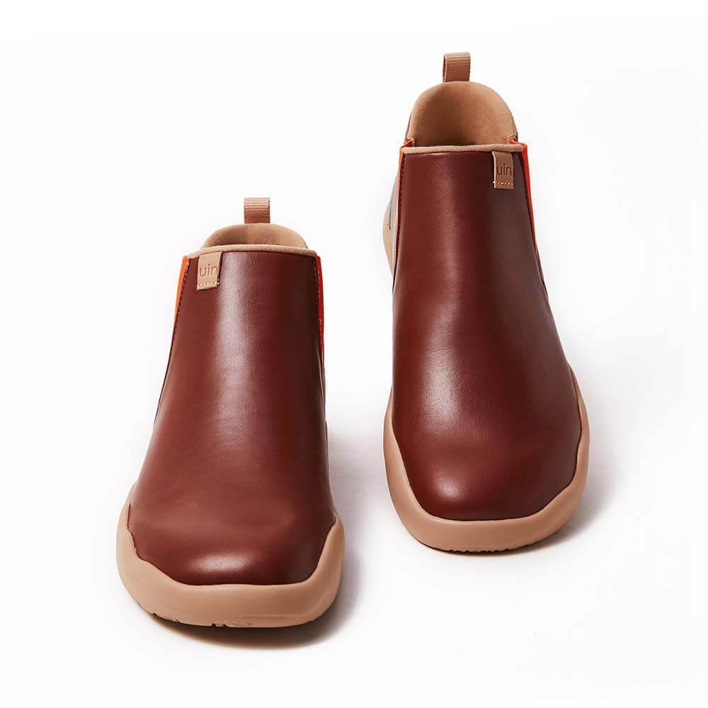 UIN Footwear Women Granada Burgundy Split Leather Boots Women Canvas loafers