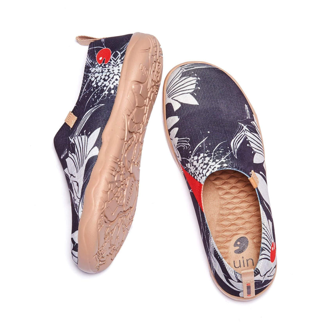 UIN Footwear Women Lily in Dark Canvas loafers