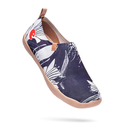 UIN Footwear Women Lily in Dark Canvas loafers