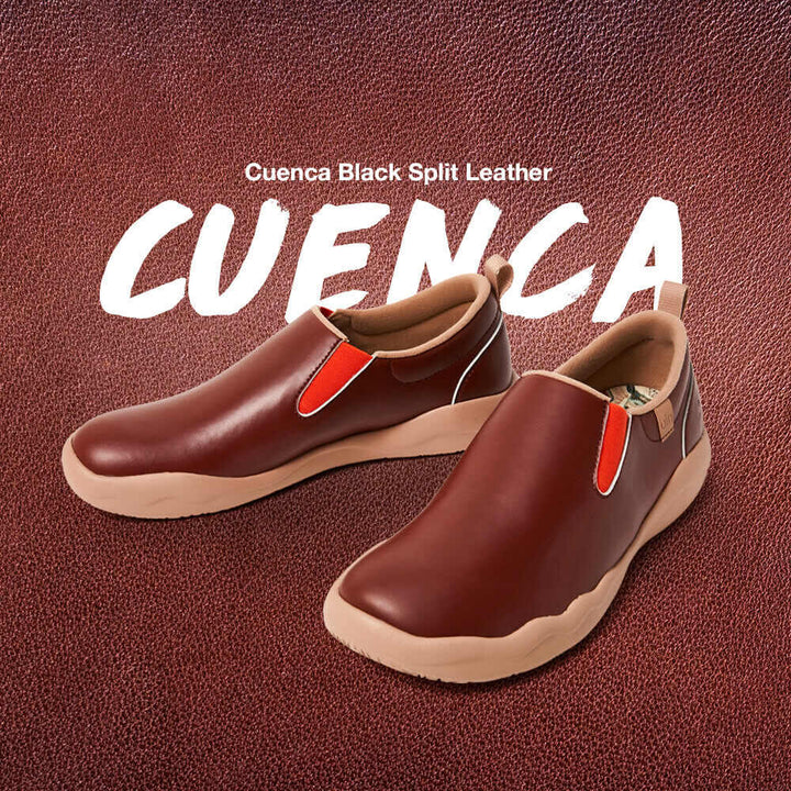 UIN Footwear Women (Pre-sale) Cuenca Burgundy Split Leather Women Canvas loafers