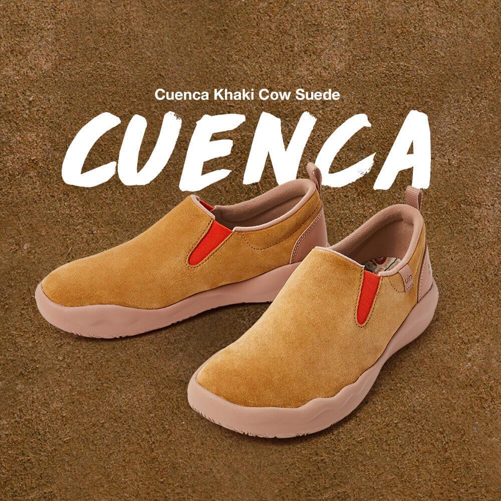 UIN Footwear Women (Pre-sale) Cuenca Khaki Cow Suede Women Canvas loafers