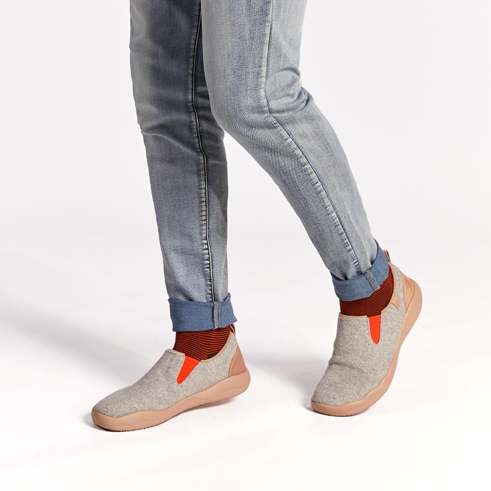 UIN Footwear Women (Pre-sale) Cuenca Light Grey Wool Women Canvas loafers