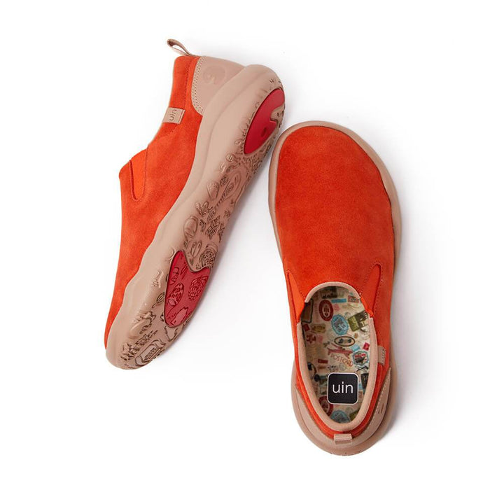 UIN Footwear Women (Pre-sale) Cuenca Red Cow Suede Women Canvas loafers