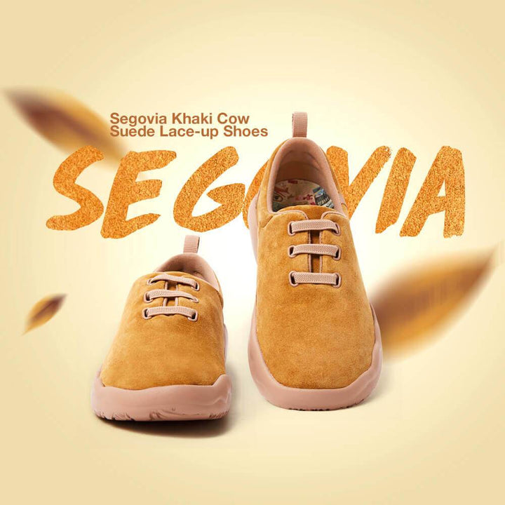 UIN Footwear Women (Pre-sale) Segovia Khaki Cow Suede Lace-up Shoes Women Canvas loafers