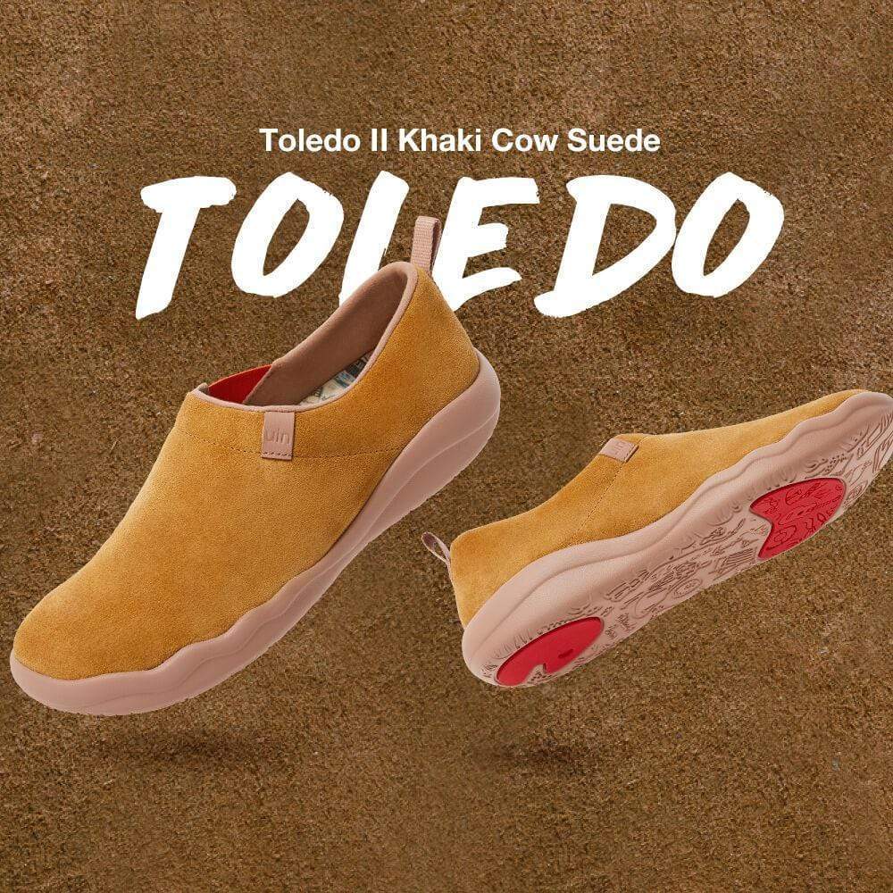 UIN Footwear Women (Pre-sale) Toledo II Khaki Cow Suede Women Canvas loafers
