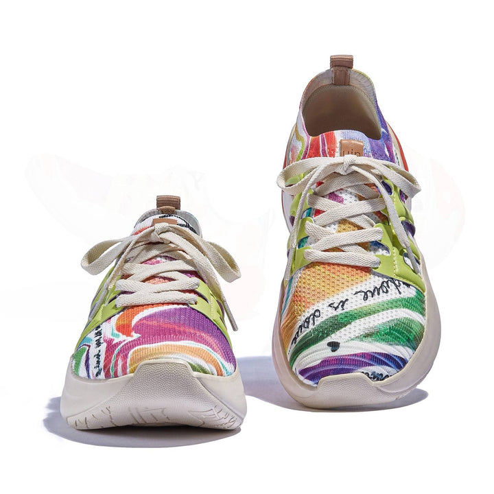UIN Footwear Women Rainbow Feathers Salamanca I Women Canvas loafers