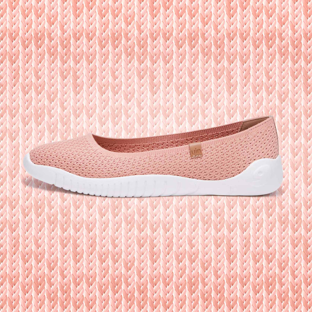 UIN Footwear Women Rosy Pink Knitted Minorca III Women Canvas loafers
