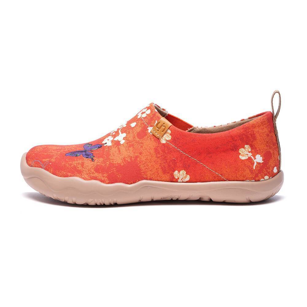 UIN Footwear Women -Sakura- Women Art Painted Walking Shoes Canvas loafers