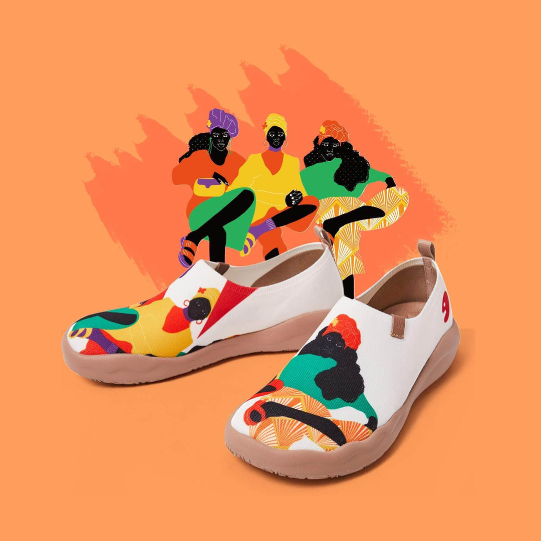 UIN Footwear Women Viva Africa Canvas loafers