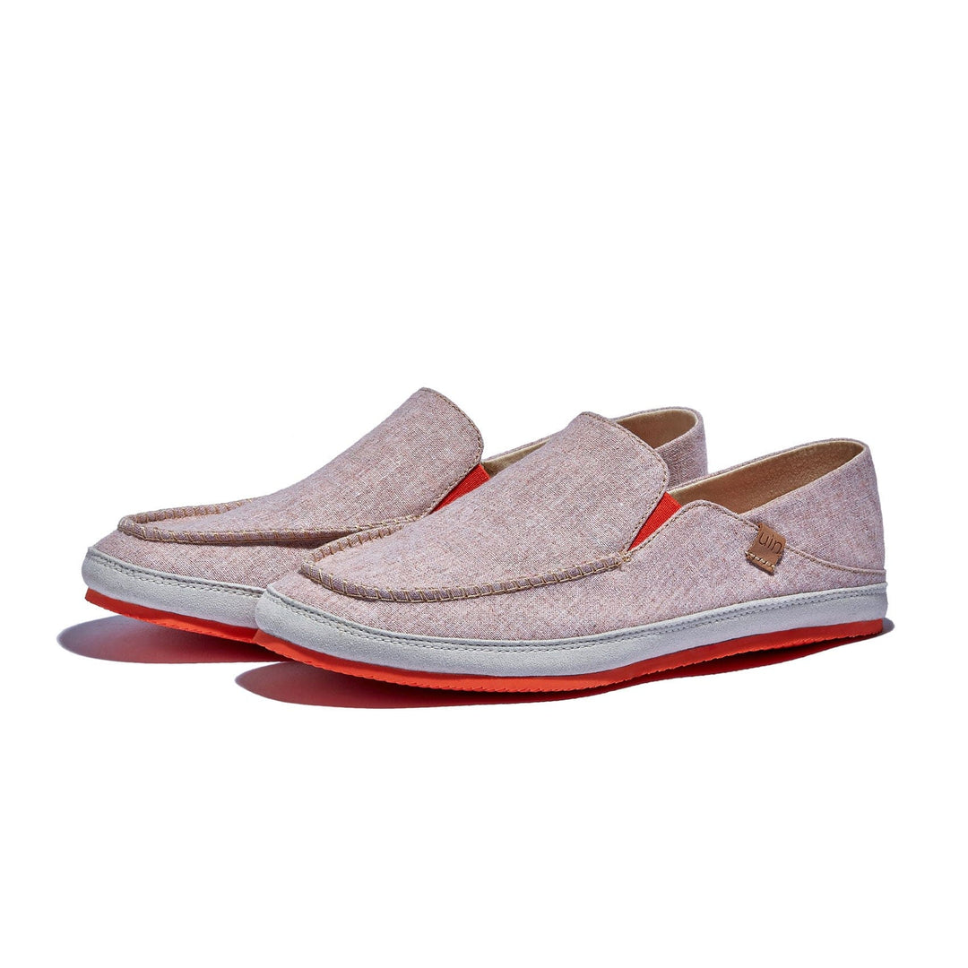 UIN Footwear Women White Peach Formentera II Women Canvas loafers