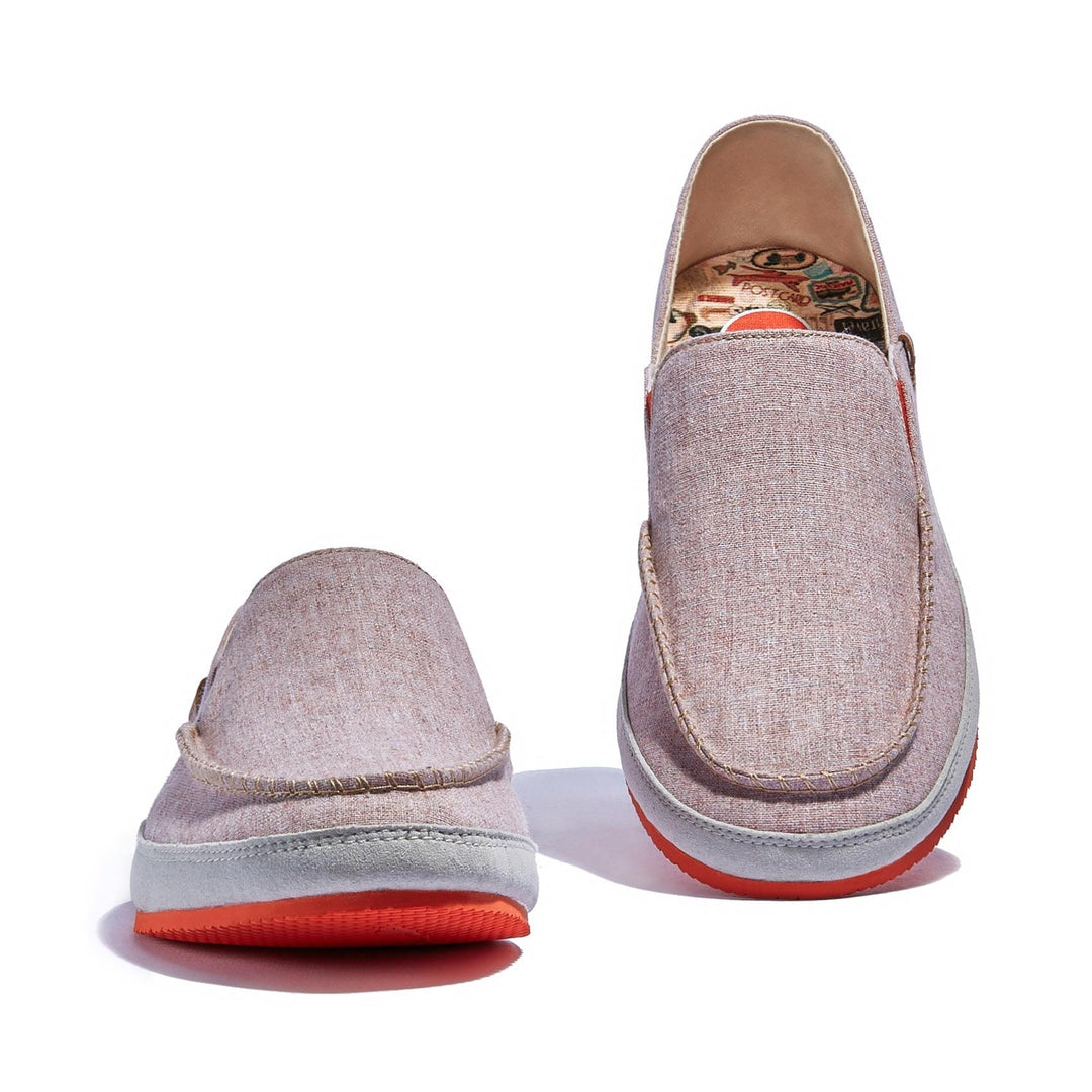 UIN Footwear Women White Peach Formentera II Women Canvas loafers